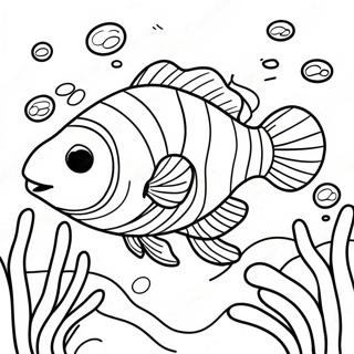 Colorful Clownfish Underwater Scene Coloring Page 54493-43916