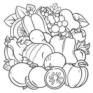 Colorful Fruits And Vegetables Coloring Page 54503-43926