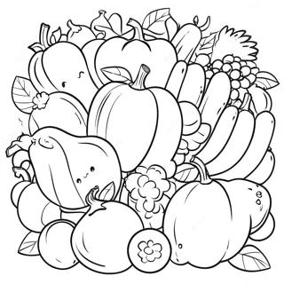 Colorful Fruits And Vegetables Coloring Page 54503-43928