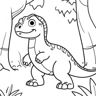 Cute Allosaurus In A Forest Coloring Page 54513-43941