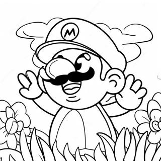 Smiling Mario Flower Coloring Page 54523-43937