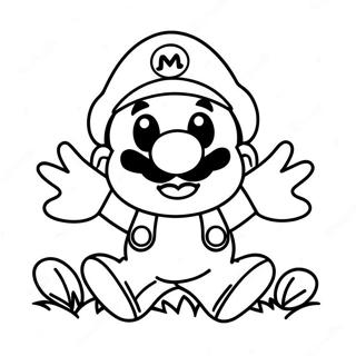 Smiling Mario Flower Coloring Page 54523-43938