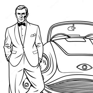 James Bond In A Classic Car Coloring Page 54533-43949