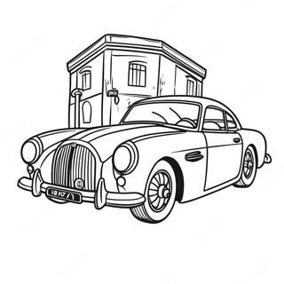 James Bond In A Classic Car Coloring Page 54533-43950