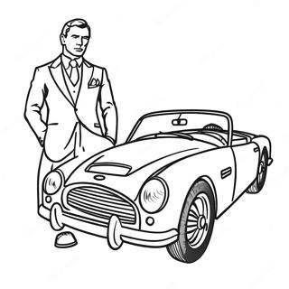 James Bond In A Classic Car Coloring Page 54533-43952