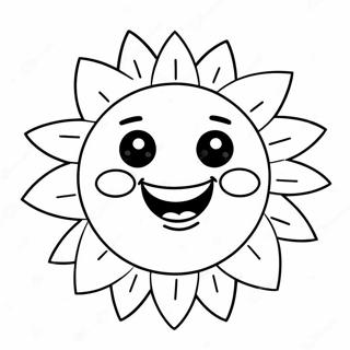 Cheerful Sun With Smiling Face Coloring Page 54543-43958