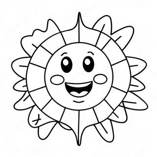 Cheerful Sun With Smiling Face Coloring Page 54543-43959