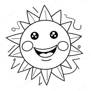 Cheerful Sun With Smiling Face Coloring Page 54543-43960