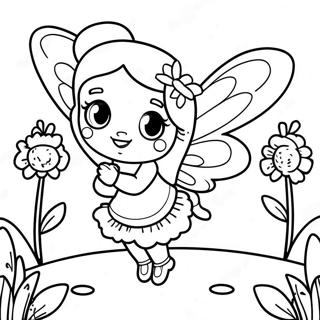 Whimsical Butterfly Fairy In A Garden Coloring Page 54573-43981