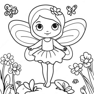 Whimsical Butterfly Fairy In A Garden Coloring Page 54573-43982