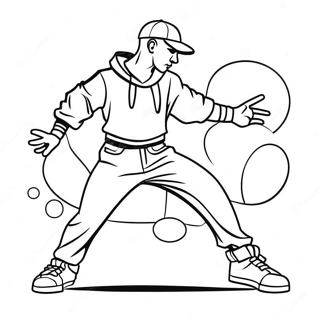 Retro Hip Hop Dancer Coloring Page 54603-44005