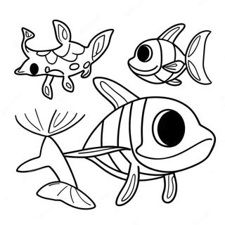 Majestic Kyogre Swimming Coloring Page 54613-44013