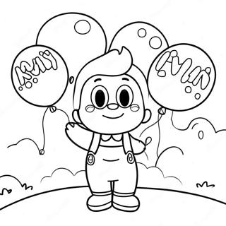 Ryan With Colorful Balloons Coloring Page 5462-4525