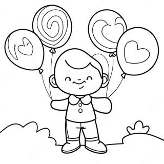 Ryan With Colorful Balloons Coloring Page 5462-4528