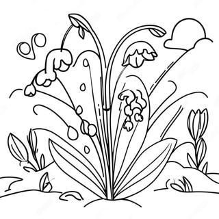 Charming Lily Of The Valley Garden Coloring Page 54683-44071