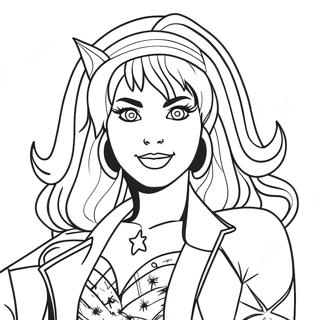 Jem In Sparkling Outfit Coloring Page 54693-44081