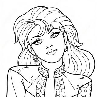 Jem In Sparkling Outfit Coloring Page 54693-44082