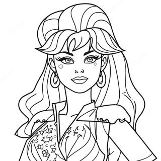 Jem In Sparkling Outfit Coloring Page 54693-44083