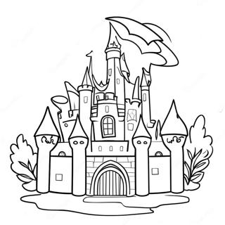 Sparkling Princess Rainbow Castle Coloring Page 54703-44098