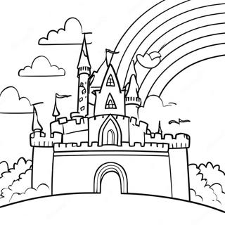 Sparkling Princess Rainbow Castle Coloring Page 54703-44099