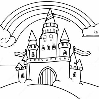 Sparkling Princess Rainbow Castle Coloring Page 54703-44100