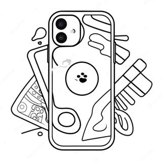 Cool Iphone 12 With Colorful Background Coloring Page 54723-44105