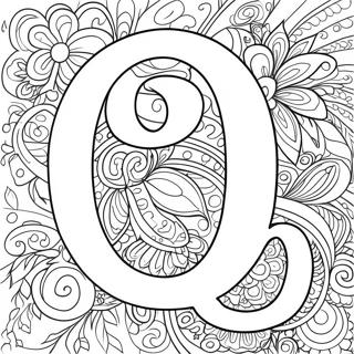 Quaint Letter Q Coloring Page 54743-44120