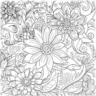 Realistic Floral Patterns Coloring Page 54752-44123