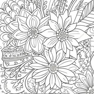 Realistic Floral Patterns Coloring Page 54752-44124