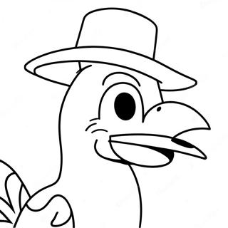 Funny Foghorn Leghorn With A Hat Coloring Page 54773-44142