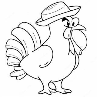 Funny Foghorn Leghorn With A Hat Coloring Page 54773-44143