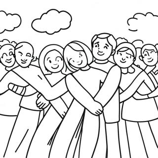 Diverse Citizens Holding Hands Coloring Page 54803-44165