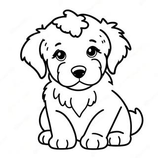 Cute Aussiedoodle Puppy Coloring Page 54813-44170