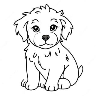 Cute Aussiedoodle Puppy Coloring Page 54813-44171