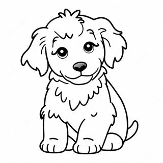 Cute Aussiedoodle Puppy Coloring Page 54813-44172