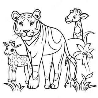 Beautiful African Wildlife Coloring Page 5482-4539