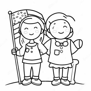 Patriotic Kids Coloring Page 54833-44189