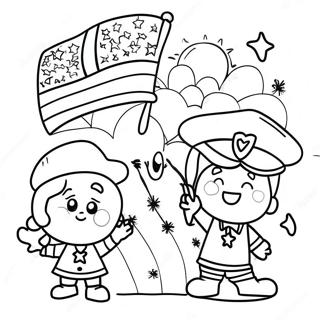 Patriotic Kids Coloring Page 54833-44190