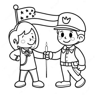 Patriotic Kids Coloring Page 54833-44191