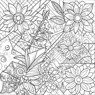 Bright And Cheerful Quilt Pattern Coloring Page 54843-44209