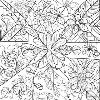 Bright And Cheerful Quilt Pattern Coloring Page 54843-44211