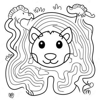 Fun Animal Maze Coloring Page 54863-44215