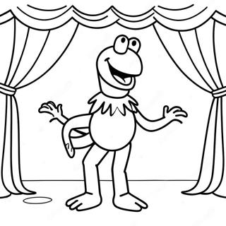 Kermit Singing On Stage Coloring Page 54893-44239