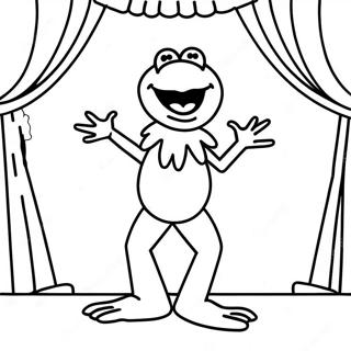 Kermit Singing On Stage Coloring Page 54893-44240