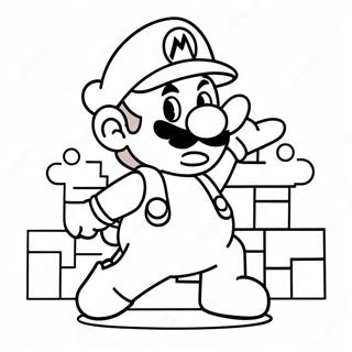 8 Bit Mario Coloring Page 5491-4550