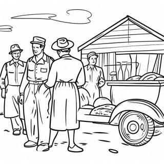 Great Depression Historical Scene Coloring Page 54922-44254