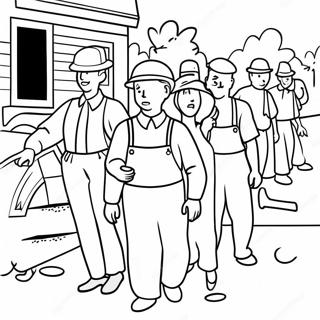 Great Depression Historical Scene Coloring Page 54922-44256