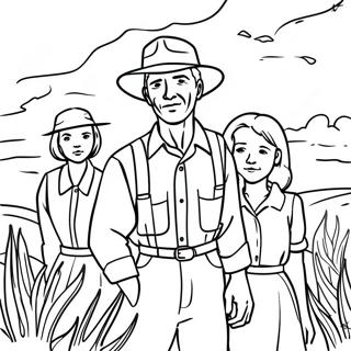 Dust Bowl Family In Struggle Coloring Page 54923-44251