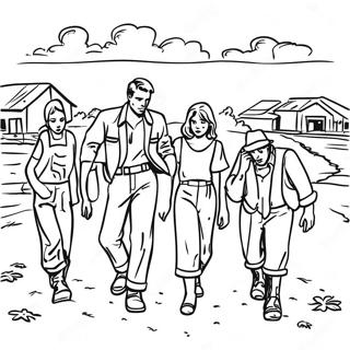 Dust Bowl Family In Struggle Coloring Page 54923-44252