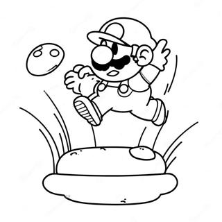 8 Bit Mario Jumping Over A Mushroom Coloring Page 5492-4547